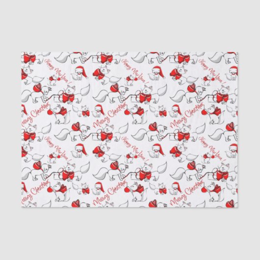 かわいいミオウィクリスマス猫ちゃん 薄葉紙 (正面)
