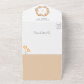 かわいいミカン柑橘系トラック赤ちゃんシャワー オールインワン招待状 (外側)