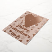 かわいいミキティエのプレッツェルパン バレンタインデーのコージーなお菓子 箔シーズンカード (回転した状態)