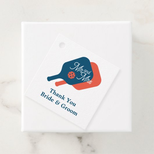 かわいいミスター&ミセス・ピックボールテーマ結婚式の引き出物ラベル フェイバータグ (インサイチュ)