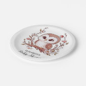 かわいいミスティックフクロウ赤ちゃんシャワー ペーパープレート (アングル)