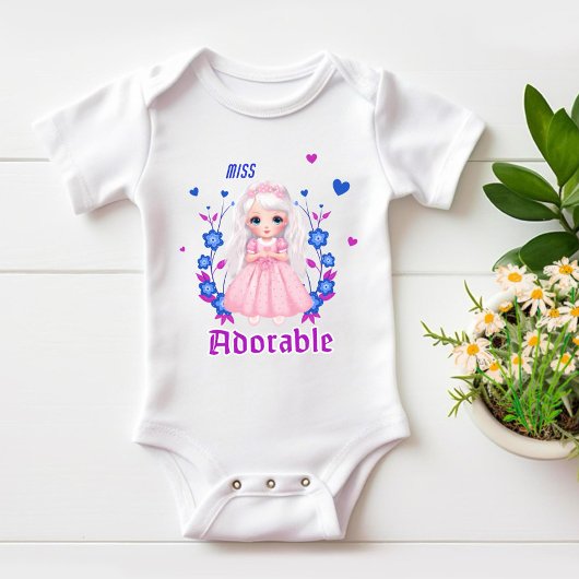 かわいいミス ベビーボディスーツ