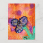 かわいいミックスメディアフラワーコラージュ ポストカード (正面)