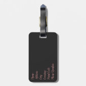 かわいいミッドセンチュリーブラックキャットポートレート ラゲッジタグ (裏面縦)