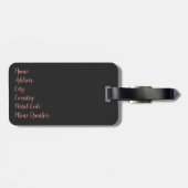 かわいいミッドセンチュリーブラックキャットポートレート ラゲッジタグ (裏面横)