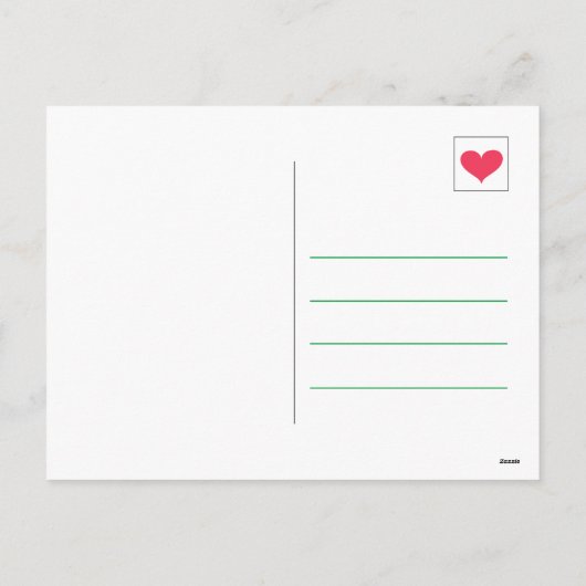 かわいいミッドセンチュリーレトログリーンと赤い前足アップ猫 シーズンポストカード (裏面)