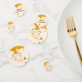 かわいいミツバチでハッピーバースデー!3歳の誕生日おめでとう コンフェッティ
