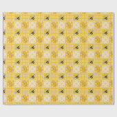 かわいいミツバチとミツバチじんま ラッピングペーパー (フラット)