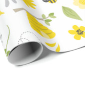 かわいいミツバチとミツバチのラッピング紙 ラッピングペーパー (ロールコーナー)