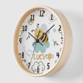 かわいいミツバチと櫛が子どもたちを曇らせる 壁時計 (傾斜)