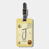 かわいいミツバチと甘い蜂蜜 ラゲッジタグ (正面縦)