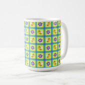 かわいいミツバチと花柄 コーヒーマグカップ (正面右)