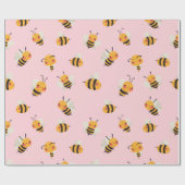 かわいいミツバチのバズ包装紙 ラッピングペーパー (フラット)