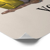 かわいいミツバチひまわり格言平和サイン追加文字 ポスター (角)