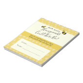 かわいいミツバチ赤ちゃんシャワーハニーコーム推測ゲーム ノートパッド (回転)