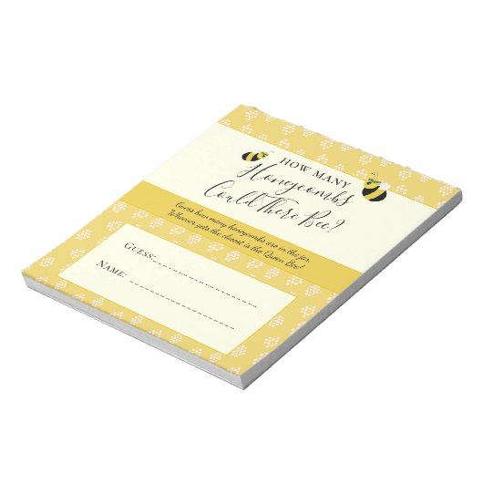 かわいいミツバチ赤ちゃんシャワーハニーコーム推測ゲーム ノートパッド (回転)
