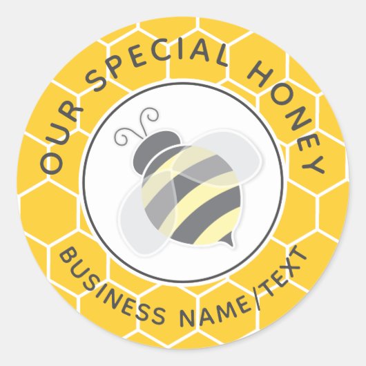 かわいいミツバチ&サンフラワーユーカリプタスベイビーシャワークラス ラウンドシール (正面)