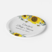 かわいいミツバチ&サンフラワーユーカリプテスベイビーシャワー ペーパープレート (アングル)