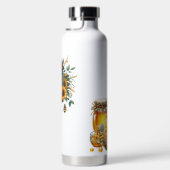 かわいいミツバチ、ミツバチの巣、蜂蜜の瓶 ウォーターボトル (右面)