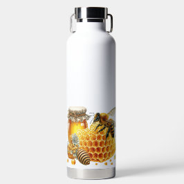 かわいいミツバチ、ミツバチの巣、蜂蜜の瓶 ウォーターボトル