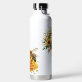 かわいいミツバチ、ミツバチの巣、蜂蜜の瓶 ウォーターボトル (左面)