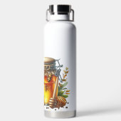 かわいいミツバチ、ミツバチの巣、蜂蜜の瓶 ウォーターボトル (背面)