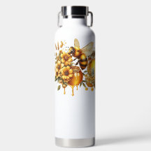 かわいいミツバチ、ミツバチの巣、蜂蜜の瓶