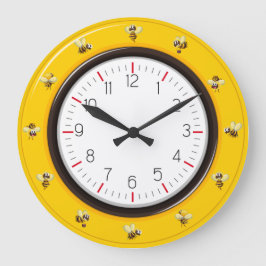 かわいいミツバチ ラージ壁時計