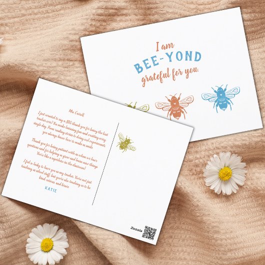 かわいいミツバチ 感謝の気持ちを伝える ポストカード