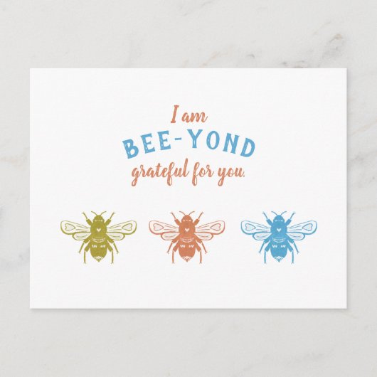 かわいいミツバチ 感謝の気持ちを伝える ポストカード (正面)