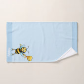 かわいいミツバチonライトブルー バスタオルセット (ハンドタオル)