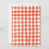 かわいいミニかわいこちゃんパイギンガム秋ベビーシャワー 招待状 (裏面)