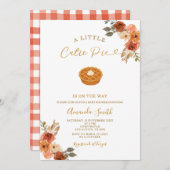 かわいいミニかわいこちゃんパイギンガム秋ベビーシャワー 招待状 (正面/裏面)