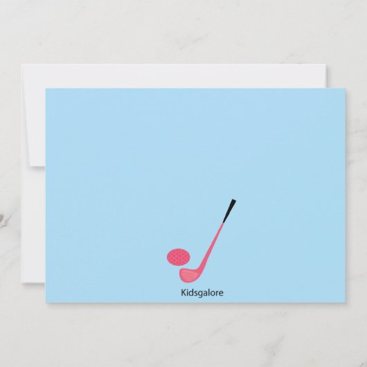 かわいいミニゴルフの女の子のパーティの招待状 招待状 (裏面)