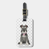 かわいいミニシュナウザーガール ラゲッジタグ (正面縦)
