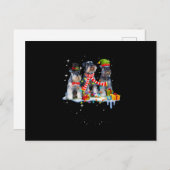 かわいいミニチュアシュナウザーのクリスマス犬 案内ポストカード (正面/裏面)