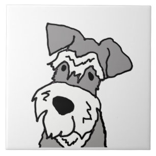 かわいいミニチュアシュナウザー犬の漫画 タイル