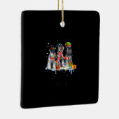 かわいいミニチュアシュナウツァークリスマスドッグ セラミックオーナメント (右)