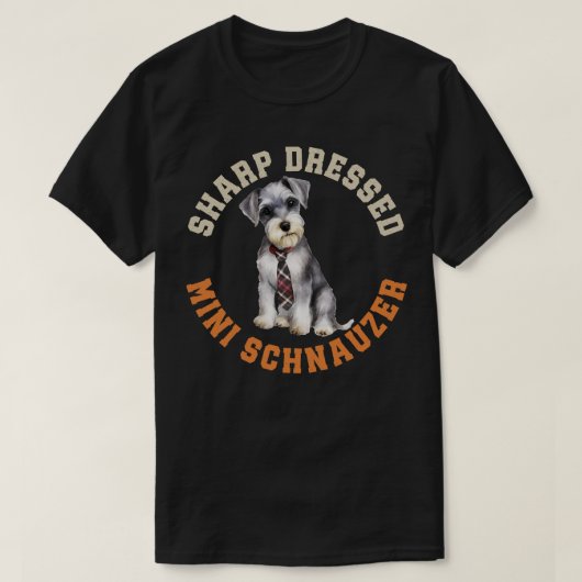 かわいいミニチュアシュナウツァードッグ Tシャツ (デザイン正面)