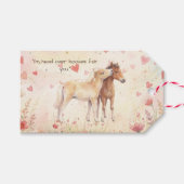 かわいいミニチュアホースの絵本バレンタインフラットメモ ギフトタグ (正面(横))