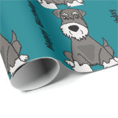 かわいいミニチュア・シュナウツァーの小犬の芸術 ラッピングペーパー (ロールコーナー)