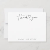 かわいいミニマリストありがとうハートありがとう ノートカード (正面)