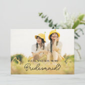 かわいいミニマリストのウェディングパーティーへの参加お願い写真 招待状 (スタンド正面)