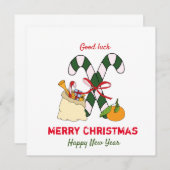 かわいいミニマリストのクリスマスと新年のおめでとう (正面/裏面)