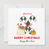 かわいいミニマリストのクリスマスと新年のおめでとう (正面)