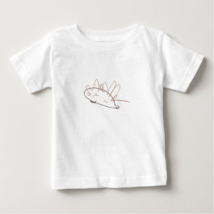 かわいいミニマリストのハリネズミのらくがきデザイン子供用 ベビーTシャツ