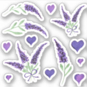 かわいいミニマリストウォーターカラープロヴァンス繊細な泡 シール (正面)