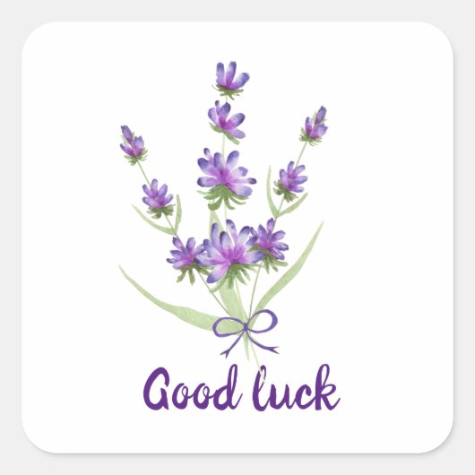 かわいいミニマリストウォーターカラープロヴァンス繊細な泡 スクエアシール (正面)