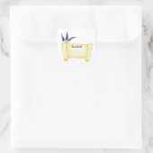 かわいいミニマリストウォーターカラープロヴァンス繊細な泡 スクエアシール (バッグ)