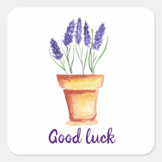 かわいいミニマリストウォーターカラープロヴァンス繊細な泡 スクエアシール (正面)